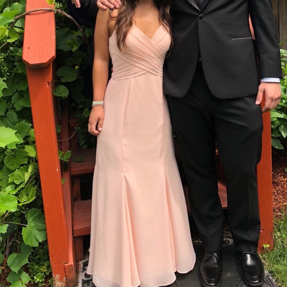 Rose pink long dress.